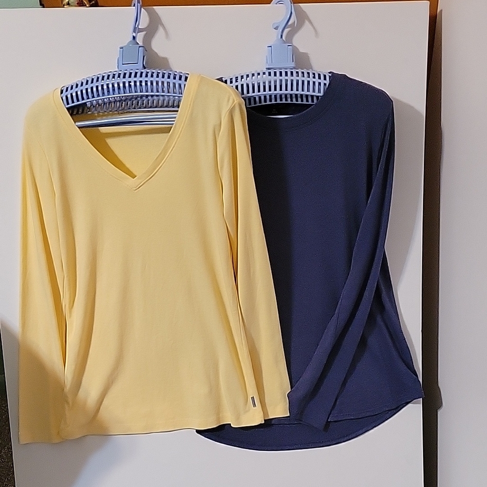 *2 for 1 Bargain, Yellow and Navy Long Sleeve Tops, size M